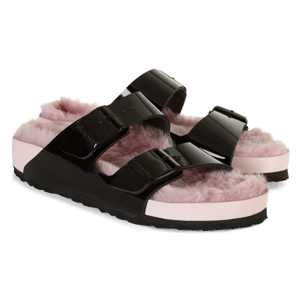 Birkenstock X Barneys NY LIMITED EDITION Arizona Shearling Slide Sandals EU 39